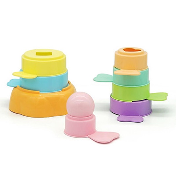 Tháp cốc 7 màu hỗ trợ bé cầm nắm đồ vật, nhận diện màu sắc tốt
