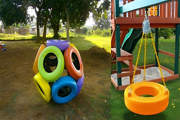 Làm đu quay từ lốp xe